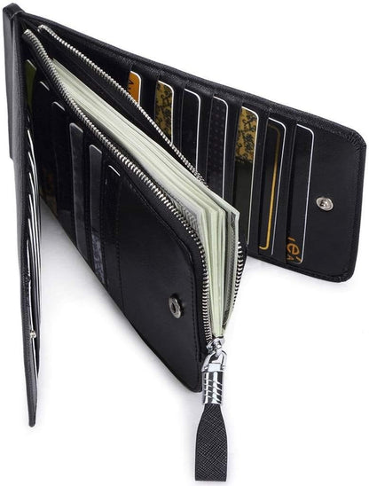 RFID Wallet Women Large Size Bifold Multi Card Wallet Case with Zipper Pocke Credit Card Holder for Women | Credit Card Holder