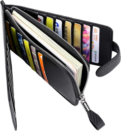 RFID Wallet Women Large Size Bifold Multi Card Wallet Case with Zipper Pocke Credit Card Holder for Women | Credit Card Holder