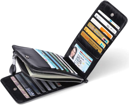 RFID Wallet Women Large Size Bifold Multi Card Wallet Case with Zipper Pocke Credit Card Holder for Women | Credit Card Holder