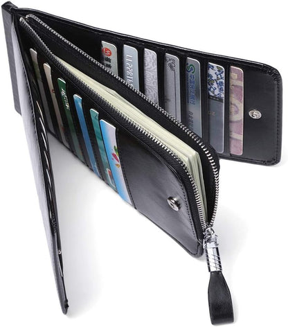 RFID Wallet Women Large Size Bifold Multi Card Wallet Case with Zipper Pocke Credit Card Holder for Women | Credit Card Holder