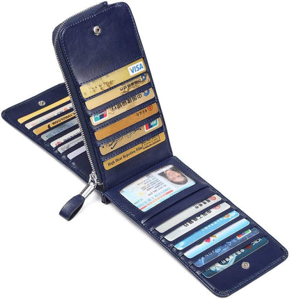 RFID Wallet Women Large Size Bifold Multi Card Wallet Case with Zipper Pocke Credit Card Holder for Women | Credit Card Holder