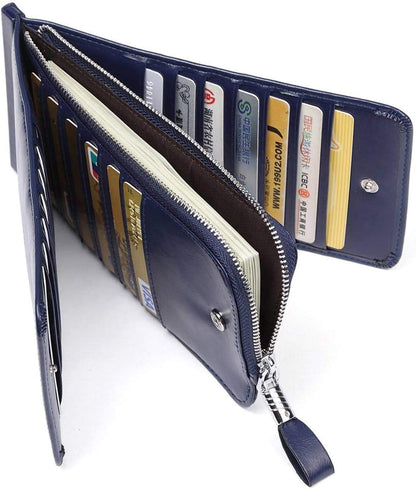 RFID Wallet Women Large Size Bifold Multi Card Wallet Case with Zipper Pocke Credit Card Holder for Women | Credit Card Holder