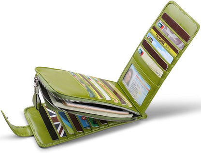 RFID Wallet Women Large Size Bifold Multi Card Wallet Case with Zipper Pocke Credit Card Holder for Women | Credit Card Holder