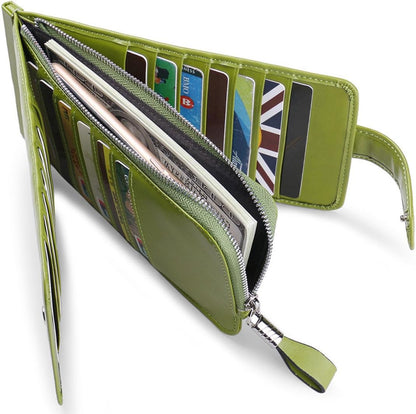 RFID Wallet Women Large Size Bifold Multi Card Wallet Case with Zipper Pocke Credit Card Holder for Women | Credit Card Holder