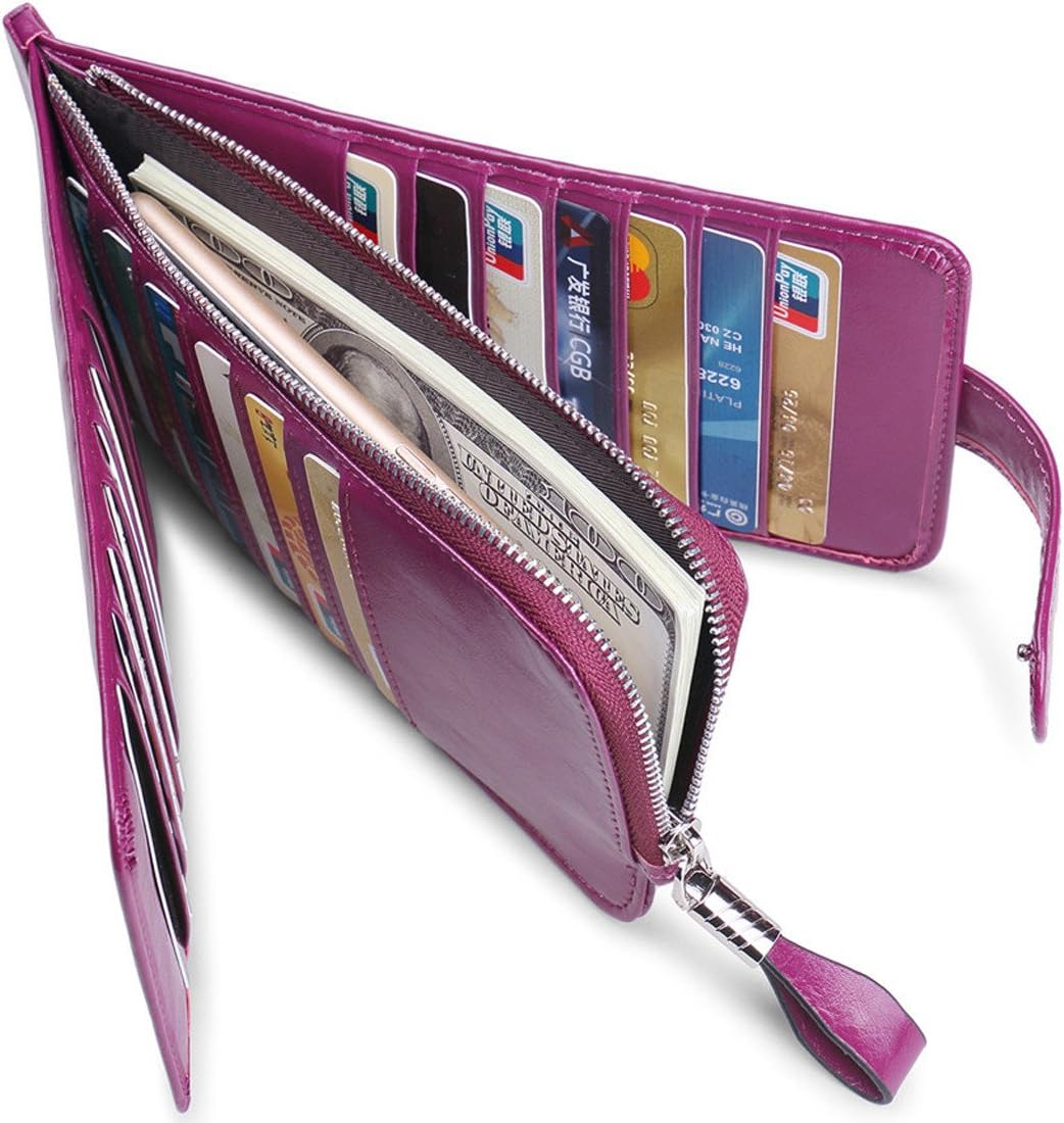 RFID Wallet Women Large Size Bifold Multi Card Wallet Case with Zipper Pocke Credit Card Holder for Women | Credit Card Holder