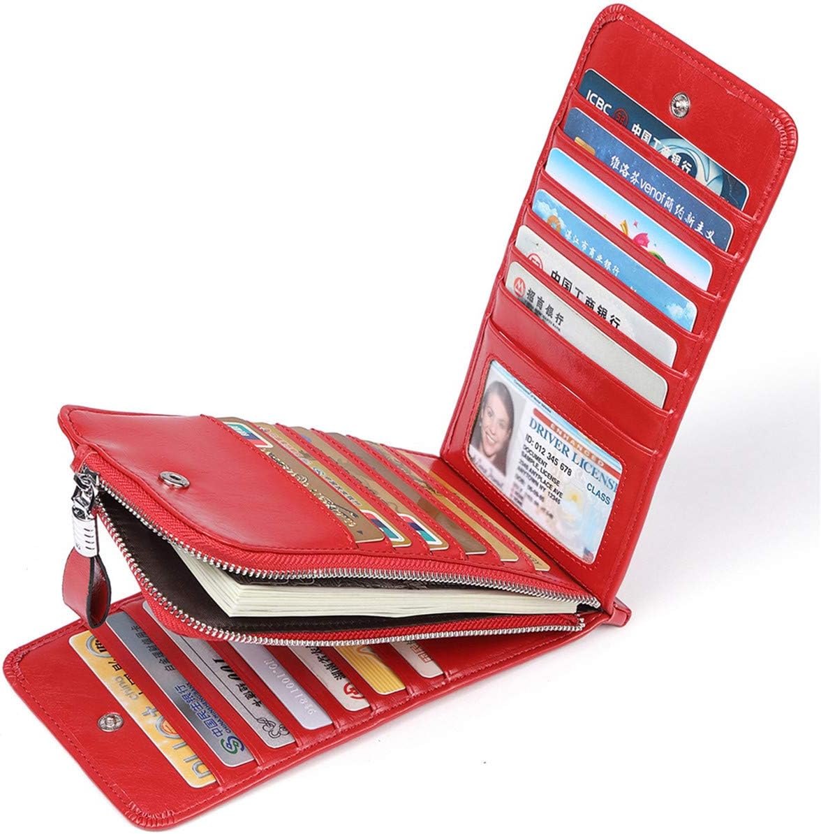 RFID Wallet Women Large Size Bifold Multi Card Wallet Case with Zipper Pocke Credit Card Holder for Women | Credit Card Holder