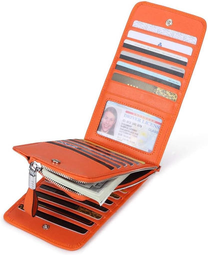 RFID Wallet Women Large Size Bifold Multi Card Wallet Case with Zipper Pocke Credit Card Holder for Women | Credit Card Holder