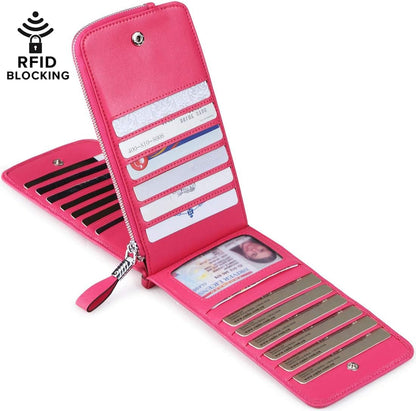 RFID Wallet Women Large Size Bifold Multi Card Wallet Case with Zipper Pocke Credit Card Holder for Women | Credit Card Holder