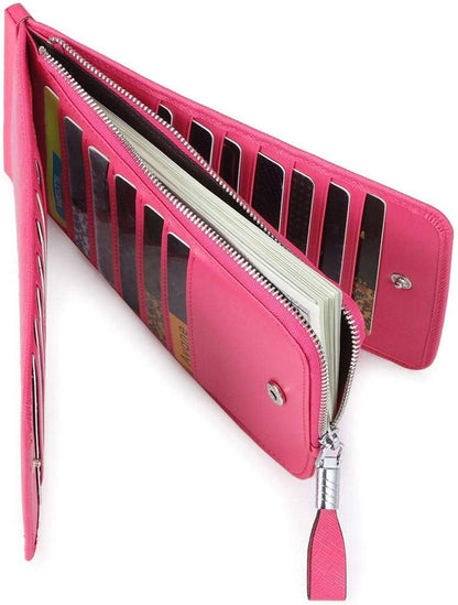 RFID Wallet Women Large Size Bifold Multi Card Wallet Case with Zipper Pocke Credit Card Holder for Women | Credit Card Holder