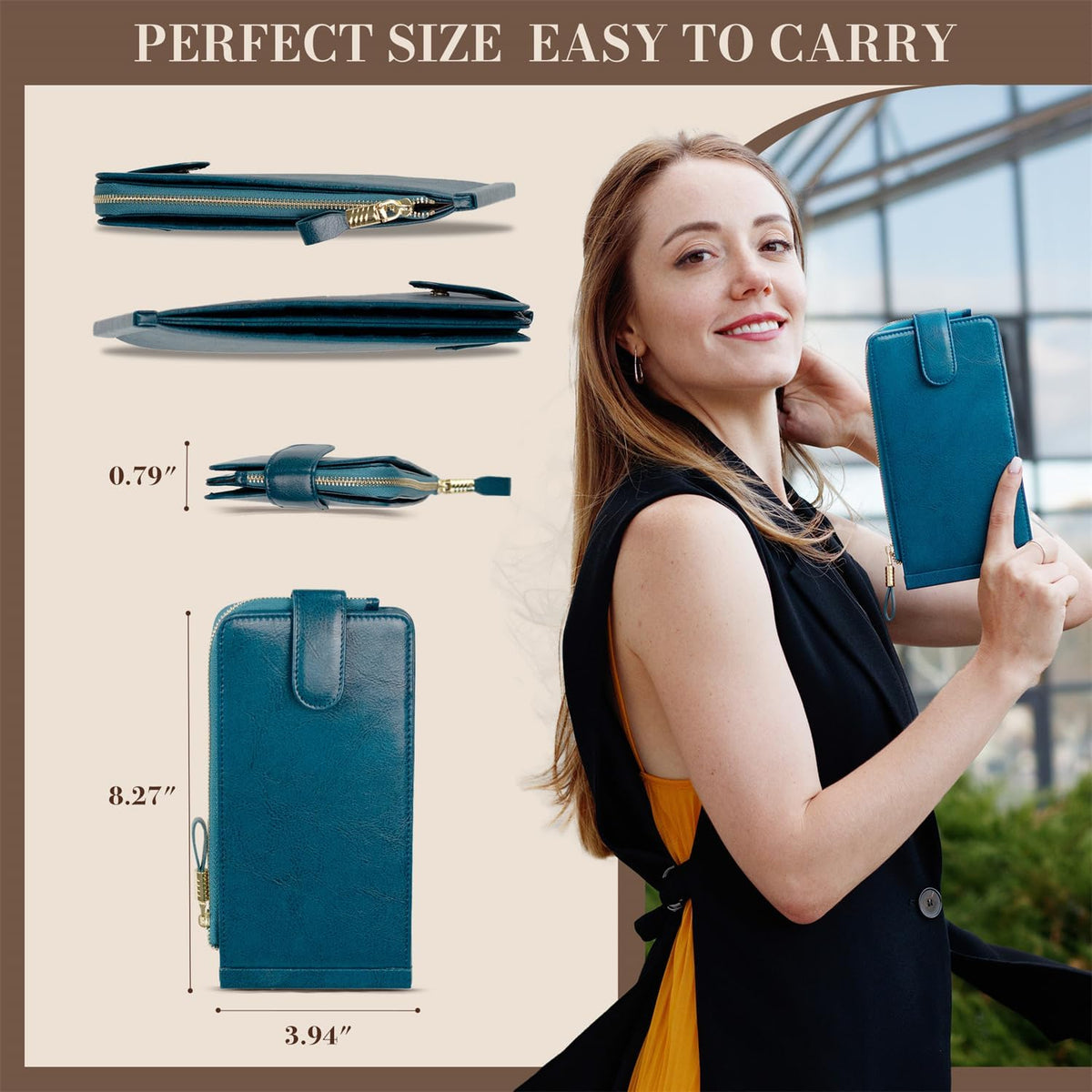RFID Wallet Women Large Size Bifold Multi Card Wallet Case with Zipper Pocke Credit Card Holder for Women | Credit Card Holder