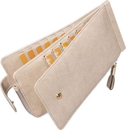 RFID Wallet Women Large Size Bifold Multi Card Wallet Case with Zipper Pocke Credit Card Holder for Women | Credit Card Holder