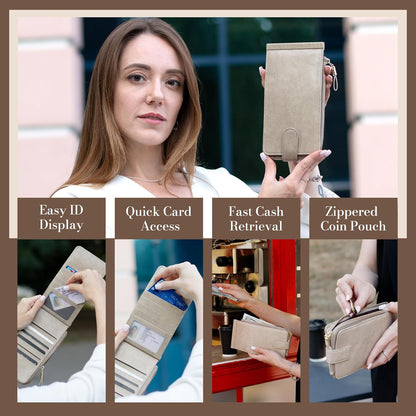 RFID Wallet Women Large Size Bifold Multi Card Wallet Case with Zipper Pocke Credit Card Holder for Women | Credit Card Holder