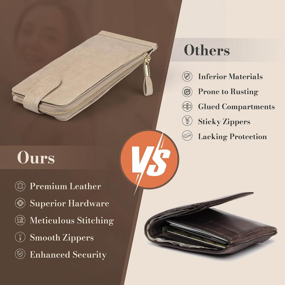 RFID Wallet Women Large Size Bifold Multi Card Wallet Case with Zipper Pocke Credit Card Holder for Women | Credit Card Holder
