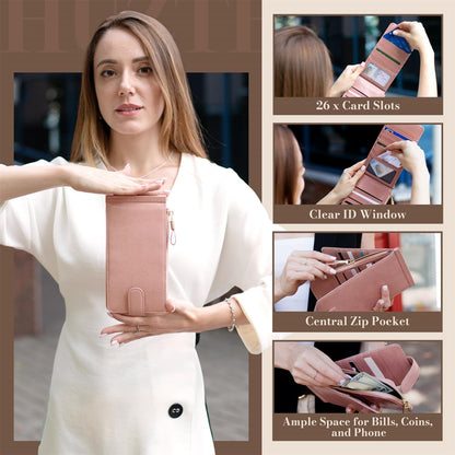 RFID Wallet Women Large Size Bifold Multi Card Wallet Case with Zipper Pocke Credit Card Holder for Women | Credit Card Holder