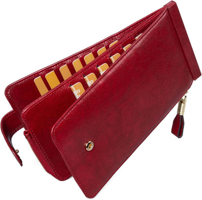 RFID Wallet Women Large Size Bifold Multi Card Wallet Case with Zipper Pocke Credit Card Holder for Women | Credit Card Holder