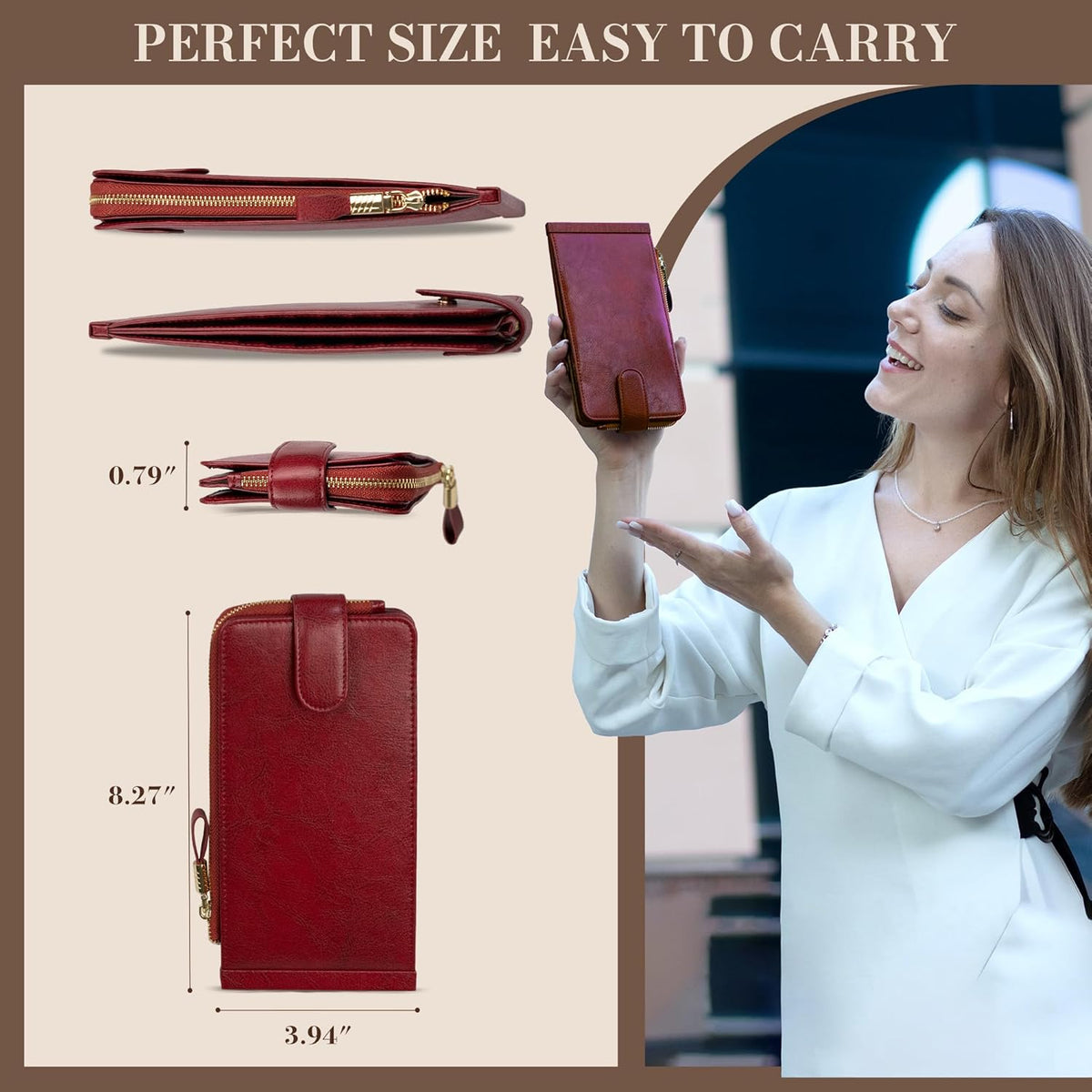RFID Wallet Women Large Size Bifold Multi Card Wallet Case with Zipper Pocke Credit Card Holder for Women | Credit Card Holder