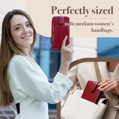 RFID Wallet Women Large Size Bifold Multi Card Wallet Case with Zipper Pocke Credit Card Holder for Women | Credit Card Holder