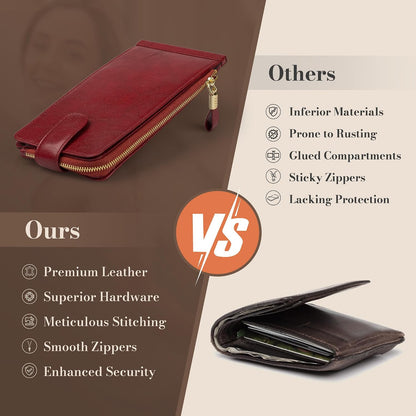 RFID Wallet Women Large Size Bifold Multi Card Wallet Case with Zipper Pocke Credit Card Holder for Women | Credit Card Holder