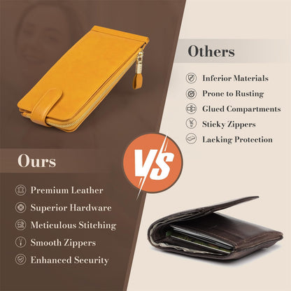 RFID Wallet Women Large Size Bifold Multi Card Wallet Case with Zipper Pocke Credit Card Holder for Women | Credit Card Holder