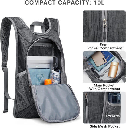 10L Hiking Backpack Small Travel Hiking Daypack Lightweight Packable Backpack Casual Foldable Shoulder Bag | Lightweight Packable Daypack, Casual Foldable Shoulder Bag