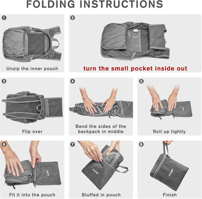 10L Hiking Backpack Small Travel Hiking Daypack Lightweight Packable Backpack Casual Foldable Shoulder Bag | Lightweight Packable Daypack, Casual Foldable Shoulder Bag