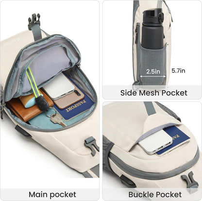 RFID Sling Bag Crossbody Hiking Shoulder Chest Bag for Women Men | Crossbody Bag Men with USB Charging Port and Earphone Hole, Water-resistant