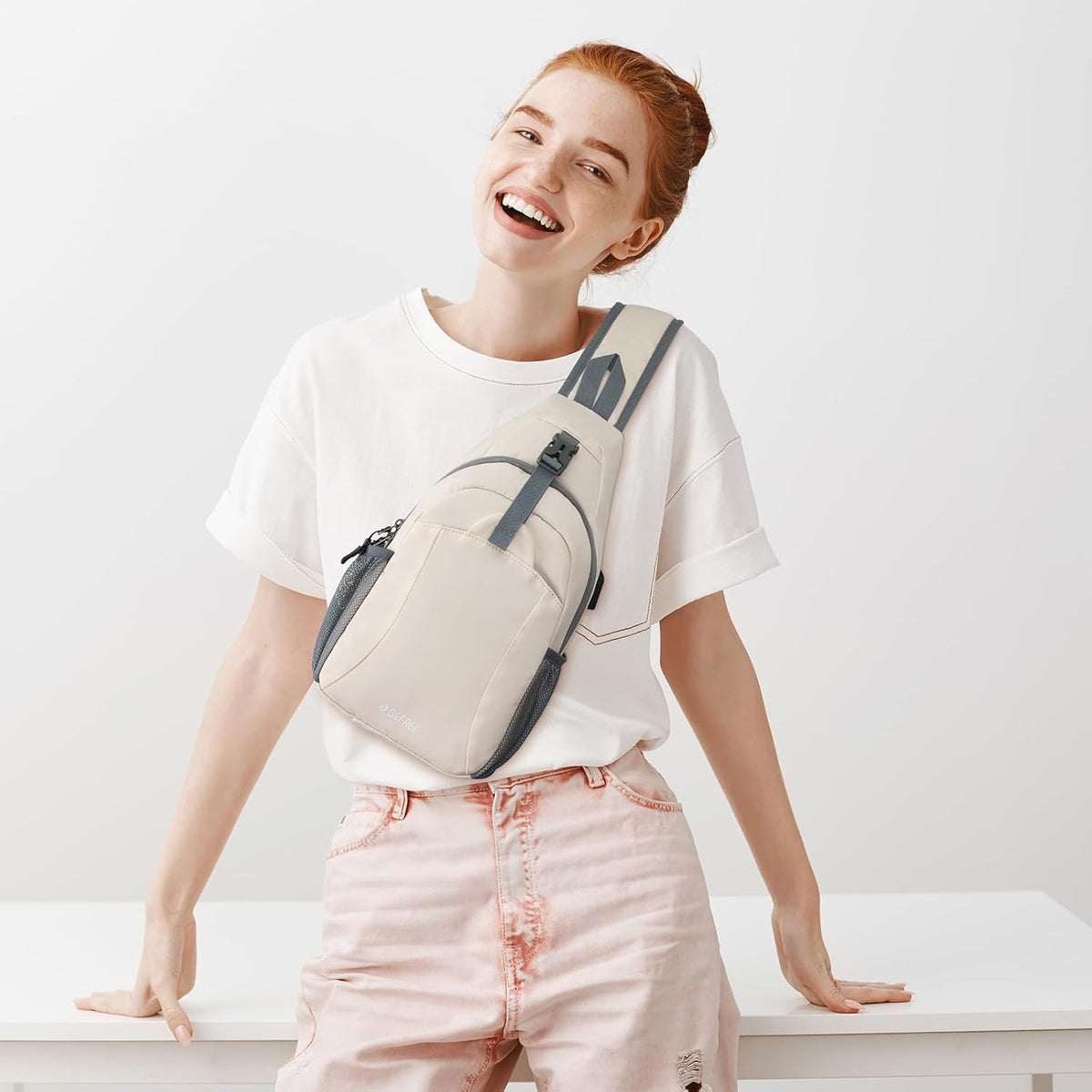 RFID Sling Bag Crossbody Hiking Shoulder Chest Bag for Women Men | Crossbody Bag Men with USB Charging Port and Earphone Hole, Water-resistant