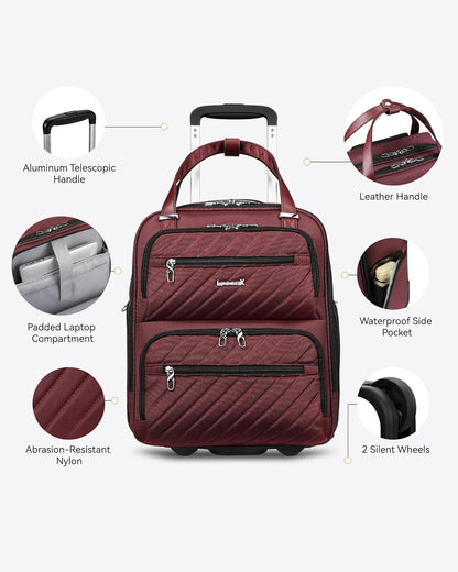 LUGGEX Underseat Carry On Luggage with Wheels, UDK Stylish Lightweight Under Seat Luggage, Soft Sided Personal Item Suitcase for Short Trip (UX-Core, Black, 16 Inch)