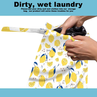 2Pcs Wet Bag, Wet Dry Bag Reusable with Zipper, Travel, Beach, Pool, Diapers, Baby Clothes, Dirty Yoga Gym Clothes,Toiletry, Hook to Stroller, Waterproof Wetdry Packing, Goose Decor (12x10 Inch)