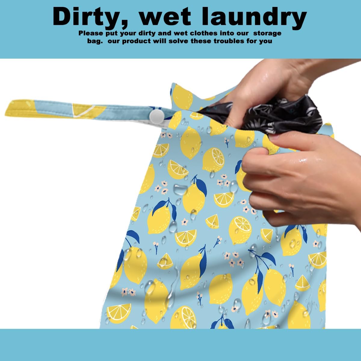 2Pcs Wet Bag, Wet Dry Bag Reusable with Zipper, Travel, Beach, Pool, Diapers, Baby Clothes, Dirty Yoga Gym Clothes,Toiletry, Hook to Stroller, Waterproof Wetdry Packing, Goose Decor (12x10 Inch)