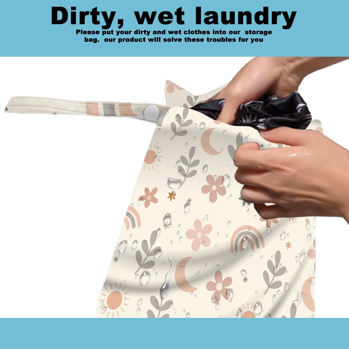 2Pcs Wet Bag, Wet Dry Bag Reusable with Zipper, Travel, Beach, Pool, Diapers, Baby Clothes, Dirty Yoga Gym Clothes,Toiletry, Hook to Stroller, Waterproof Wetdry Packing, Goose Decor (12x10 Inch)