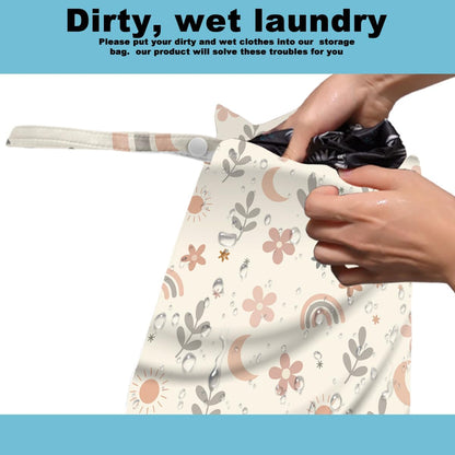 2Pcs Wet Bag, Wet Dry Bag Reusable with Zipper, Travel, Beach, Pool, Diapers, Baby Clothes, Dirty Yoga Gym Clothes,Toiletry, Hook to Stroller, Waterproof Wetdry Packing, Goose Decor (12x10 Inch)