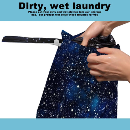 2Pcs Wet Bag, Wet Dry Bag Reusable with Zipper, Travel, Beach, Pool, Diapers, Baby Clothes, Dirty Yoga Gym Clothes,Toiletry, Hook to Stroller, Waterproof Wetdry Packing, Goose Decor (12x10 Inch)