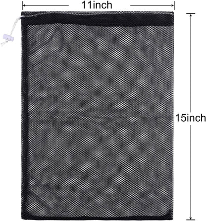 6pcs Mesh Bag Drawstring Mesh Laundry Bags, 11 x 15 Inch Durable Nylon for Pool Beach Ball Collecting Travel Gym Laundry and Toys(Multicolor)