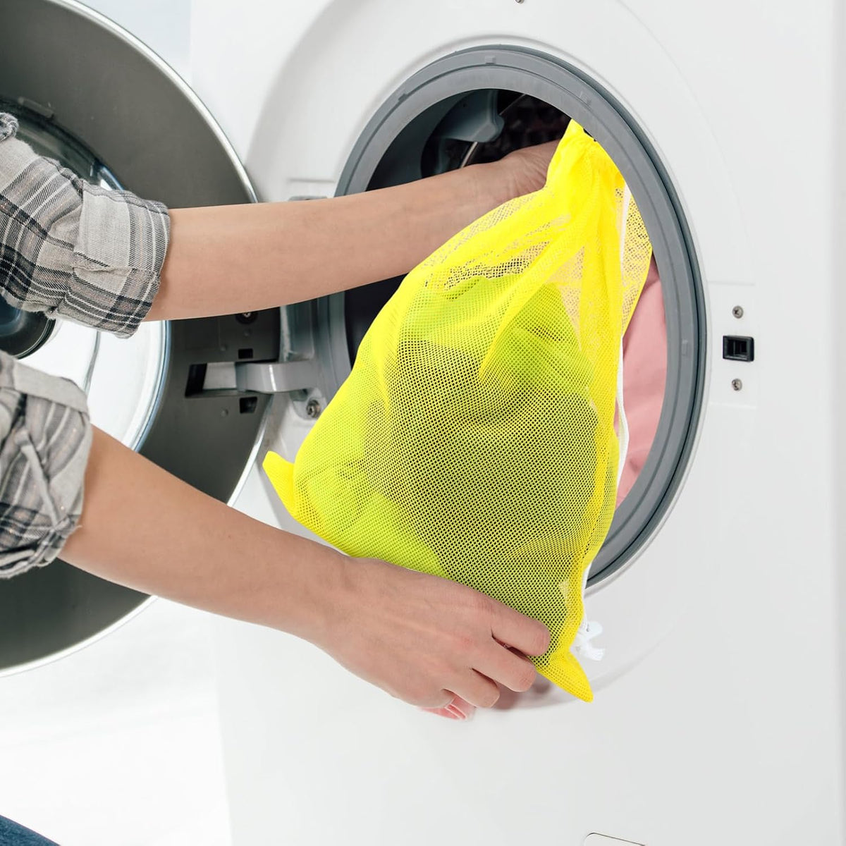 6pcs Mesh Bag Drawstring Mesh Laundry Bags, 11 x 15 Inch Durable Nylon for Pool Beach Ball Collecting Travel Gym Laundry and Toys(Multicolor)