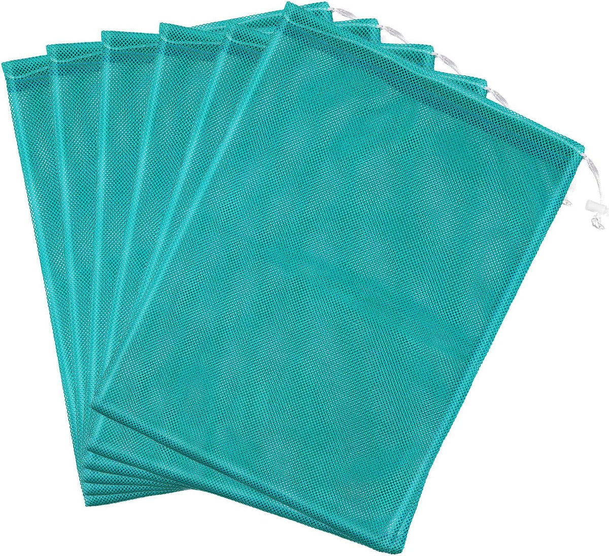 6pcs Mesh Bag Drawstring Mesh Laundry Bags, 11 x 15 Inch Durable Nylon for Pool Beach Ball Collecting Travel Gym Laundry and Toys(Multicolor)