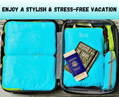 Ultralight Compression Packing Cubes Set, Suitcase and Backpack Travel Organizer Bags