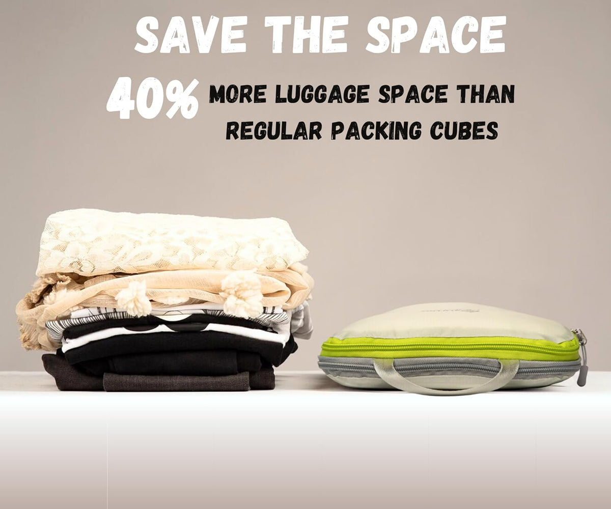 Ultralight Compression Packing Cubes Set, Suitcase and Backpack Travel Organizer Bags