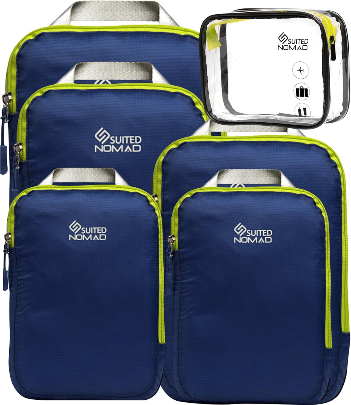 Ultralight Compression Packing Cubes Set, Suitcase and Backpack Travel Organizer Bags