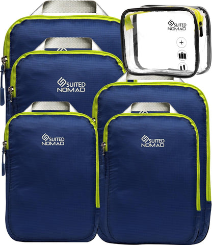 Ultralight Compression Packing Cubes Set, Suitcase and Backpack Travel Organizer Bags
