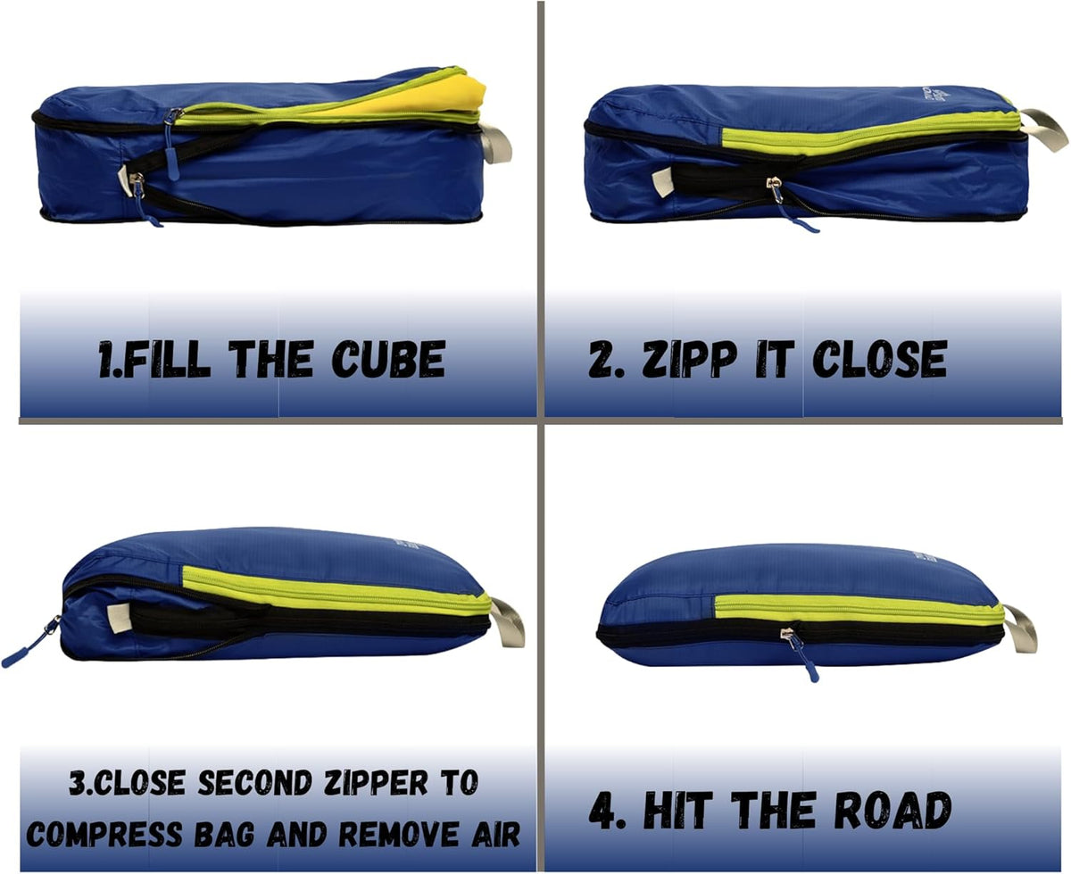 Ultralight Compression Packing Cubes Set, Suitcase and Backpack Travel Organizer Bags