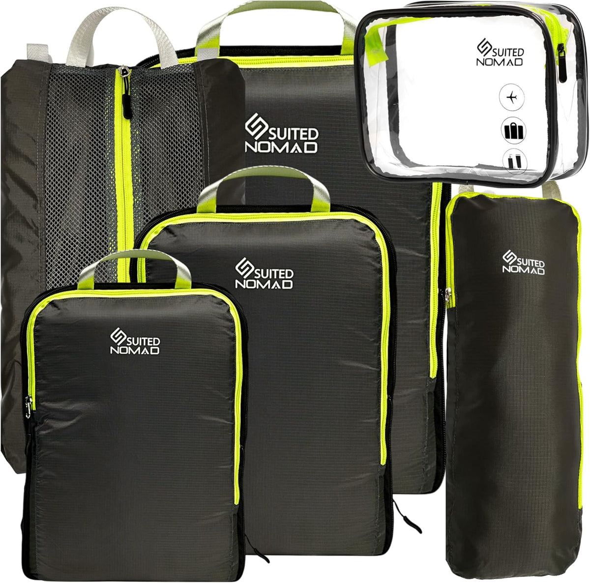 Ultralight Compression Packing Cubes Set, Suitcase and Backpack Travel Organizer Bags