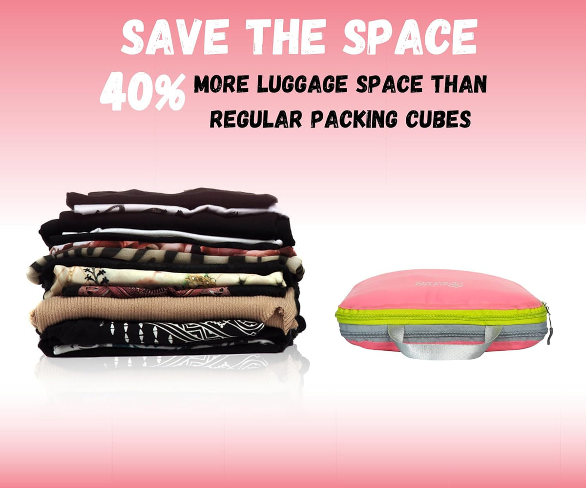 Ultralight Compression Packing Cubes Set, Suitcase and Backpack Travel Organizer Bags