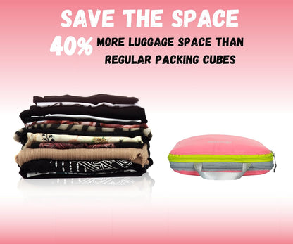 Ultralight Compression Packing Cubes Set, Suitcase and Backpack Travel Organizer Bags