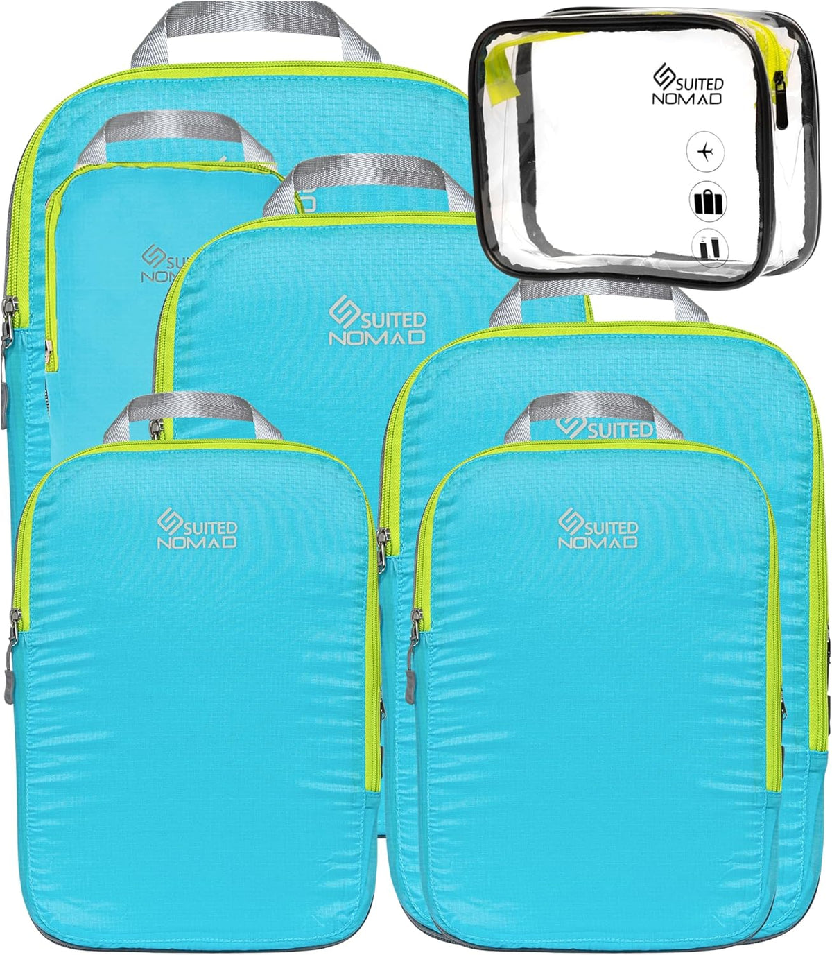 Ultralight Compression Packing Cubes Set, Suitcase and Backpack Travel Organizer Bags