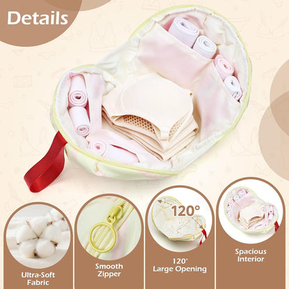 Women Travel Underwear Organizer Bag Large Soft Bra Packing Cubes | Portable, Luggage Travel Bag, for Underpants Socks Small Clothes