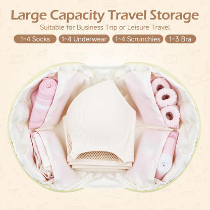 Women Travel Underwear Organizer Bag Large Soft Bra Packing Cubes | Portable, Luggage Travel Bag, for Underpants Socks Small Clothes