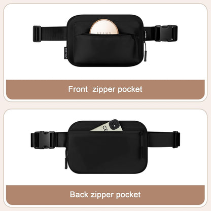 Two Way Zipper Fanny Pack for Women Men, Lightweight Crossbody Bag | Water-resistant Belt Bag with Adjustable Strap & Anti-Theft Pocket, Perfect for Workout, Running, Yoga, Shopping, Travel