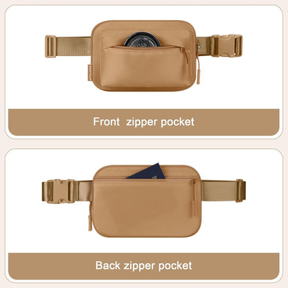 Two Way Zipper Fanny Pack for Women Men, Lightweight Crossbody Bag | Water-resistant Belt Bag with Adjustable Strap & Anti-Theft Pocket, Perfect for Workout, Running, Yoga, Shopping, Travel