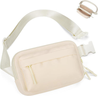 Two Way Zipper Fanny Pack for Women Men, Lightweight Crossbody Bag | Water-resistant Belt Bag with Adjustable Strap & Anti-Theft Pocket, Perfect for Workout, Running, Yoga, Shopping, Travel